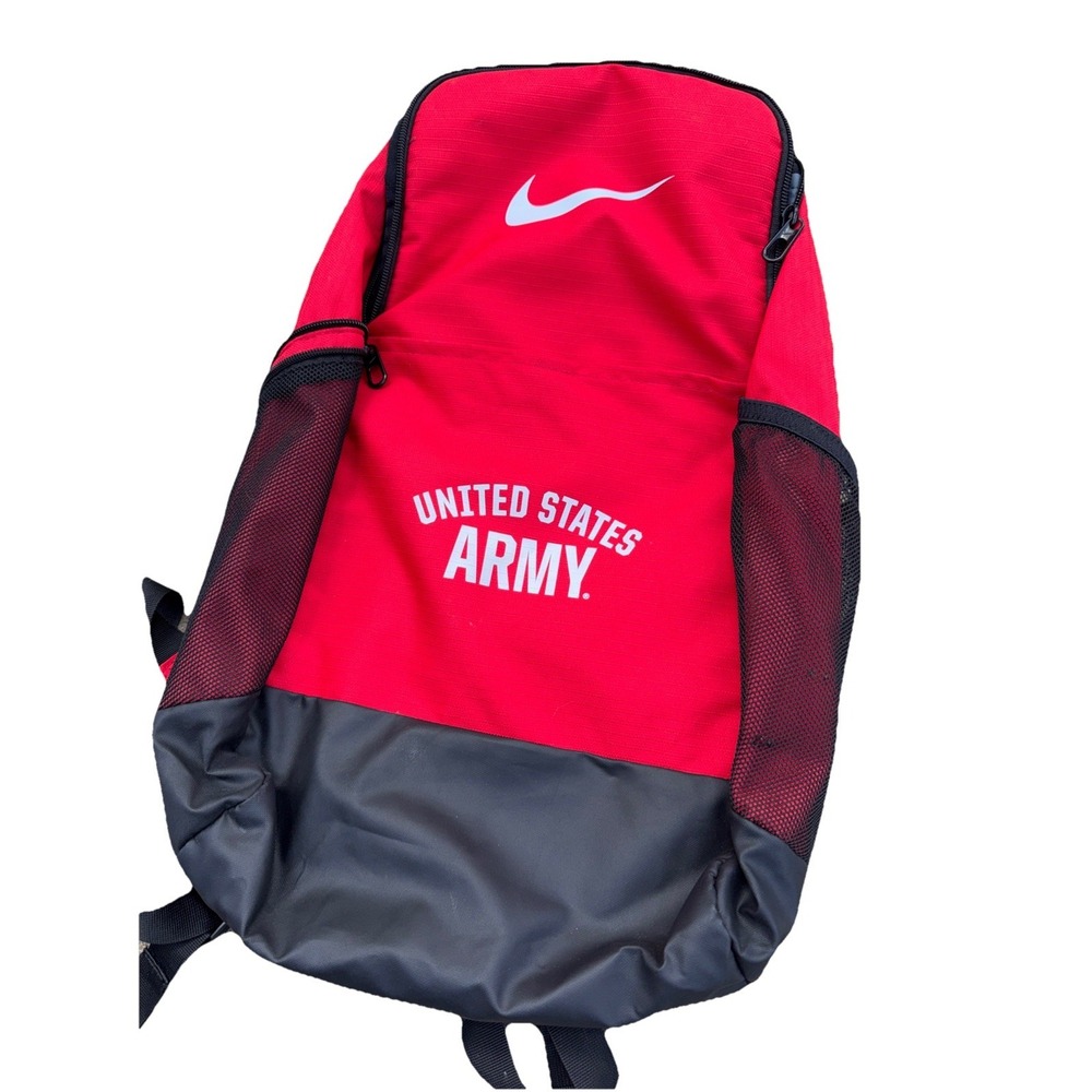 NIKE MEDIUM Red Backpack UNITED STATES ARMY MESH POCKETS GYM BAG